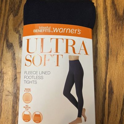 WARNERS LADIES ULTRA SOFT FLEECE LINED TIGHTS DARK DENIM HEATHER SIZE L/XL 1 PAI